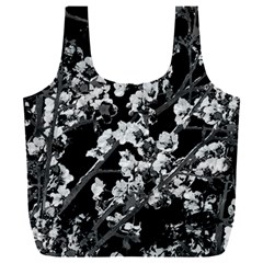 Fleurs De Cerisier Noir & Blanc Full Print Recycle Bag (xxl) by kcreatif