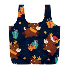 Colorful Funny Christmas Pattern Full Print Recycle Bag (l) by Vaneshart