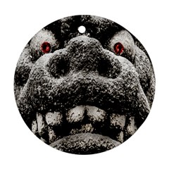 Monster Sculpture Extreme Close Up Illustration 2 Round Ornament (two Sides) by dflcprintsclothing