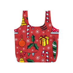 Colorful Funny Christmas Pattern Full Print Recycle Bag (s) by Vaneshart