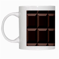 Dark Chocolate Seamless Pattern Sweet Texture White Mugs by Wegoenart