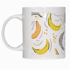 Seamless Stylish Pattern With Fresh Yellow Bananas Background White Mugs by Wegoenart