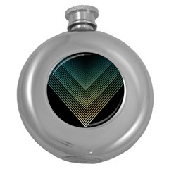 Abstract Colorful Geometric Lines Pattern Background Round Hip Flask (5 Oz) by Wegoenart