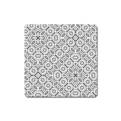 Black And White Baroque Ornate Print Pattern Square Magnet by dflcprintsclothing