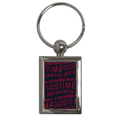 Motivational Phrase Motif Typographic Collage Pattern Key Chain (rectangle) by dflcprintsclothing