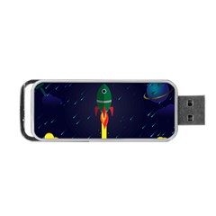 Rocket Halftone Astrology Astronaut Portable Usb Flash (one Side) by Wegoenart