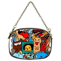 Abstract Grunge Urban Pattern With Monster Character Super Drawing Graffiti Style Chain Purse (two Sides) by Nexatart
