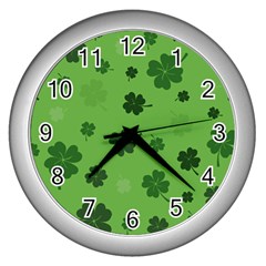 St Patricks Day Wall Clock (silver) by Valentinaart