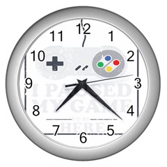 Ipaused2 Wall Clock (silver) by ChezDeesTees