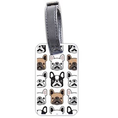 Dog French Bulldog Seamless Pattern Face Head Luggage Tag (one Side) by BangZart