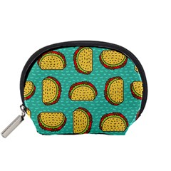Taco Drawing Background Mexican Fast Food Pattern Accessory Pouch (small) by BangZart