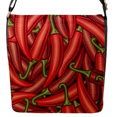 Seamless Chili Pepper Pattern Flap Closure Messenger Bag (s) by BangZart