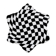 Weaving Racing Flag, Black And White Chess Pattern Snowflake Ornament (two Sides) by Casemiro