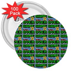 Game Over Karate And Gaming - Pixel Martial Arts 3  Buttons (100 Pack)  by DinzDas