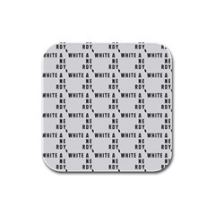 White And Nerdy - Computer Nerds And Geeks Rubber Square Coaster (4 Pack)  by DinzDas