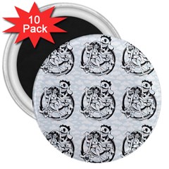 Monster Party - Hot Sexy Monster Demon With Ugly Little Monsters 3  Magnets (10 Pack)  by DinzDas