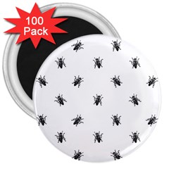 Housefly Drawing Motif Print Pattern 3  Magnets (100 Pack) by dflcprintsclothing