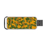Green and Orange Camouflage Pattern Portable USB Flash (Two Sides) Back