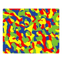 Colorful Rainbow Camouflage Pattern Double Sided Flano Blanket (large)  by SpinnyChairDesigns