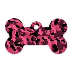 Black And Pink Camouflage Pattern Dog Tag Bone (one Side) by SpinnyChairDesigns