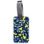 Blue and Yellow Camouflage Pattern Luggage Tag (two sides) Front
