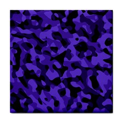 Purple Black Camouflage Pattern Tile Coaster by SpinnyChairDesigns