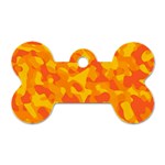 Orange and Yellow Camouflage Pattern Dog Tag Bone (One Side) Front