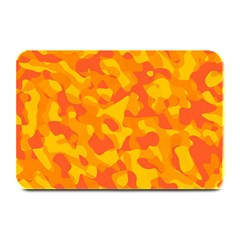 Orange And Yellow Camouflage Pattern Plate Mats by SpinnyChairDesigns