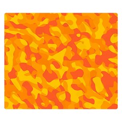 Orange And Yellow Camouflage Pattern Double Sided Flano Blanket (small)  by SpinnyChairDesigns