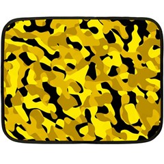 Black And Yellow Camouflage Pattern Double Sided Fleece Blanket (mini)  by SpinnyChairDesigns