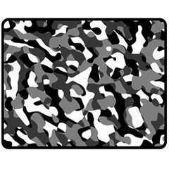 Black And White Camouflage Pattern Fleece Blanket (medium)  by SpinnyChairDesigns