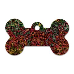 Stylish Fall Colors Camouflage Dog Tag Bone (one Side) by SpinnyChairDesigns