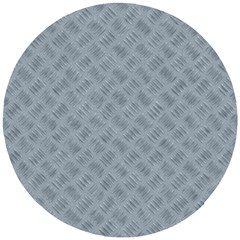 Grey Diamond Plate Metal Texture Wooden Puzzle Round by SpinnyChairDesigns