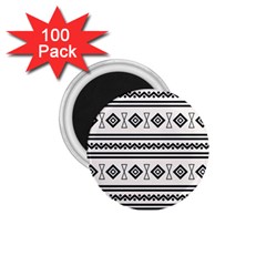 Black And White Aztec 1 75  Magnets (100 Pack)  by tmsartbazaar