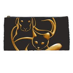 Gold Dog Cat Animal Jewel Pencil Case by HermanTelo