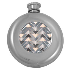 Modern Triangles Round Hip Flask (5 Oz) by LoolyElzayat