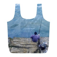 Senior Man Fishing At River, Montevideo, Uruguay001 Full Print Recycle Bag (l) by dflcprintsclothing