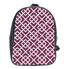 Two Tone Lattice Pattern Purple School Bag (xl) by kellehco