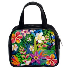 Colorful Floral Pattern Classic Handbag (two Sides) by designsbymallika