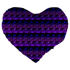 Violet Retro Large 19  Premium Heart Shape Cushions by Sparkle