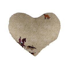 Foxhunt Horse And Hound Standard 16  Premium Flano Heart Shape Cushions by Abe731