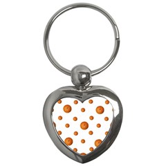 Tangerines Photo Motif Pattern Design Key Chain (heart) by dflcprintsclothing