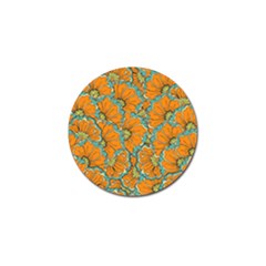 Orange Flowers Golf Ball Marker (4 Pack) by goljakoff