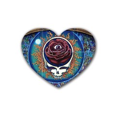 Grateful-dead-ahead-of-their-time Rubber Coaster (heart)  by Sapixe