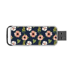 Flower White Grey Pattern Floral Portable Usb Flash (two Sides) by Dutashop