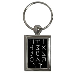 Heinrich Cornelius Agrippa Of Occult Philosophy 1651 Angelic Alphabet Or Celestial Writing Collected Inverted Key Chain (rectangle) by WetdryvacsLair