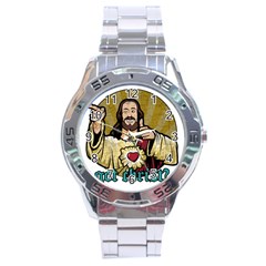 Buddy Christ Stainless Steel Analogue Watch by Valentinaart