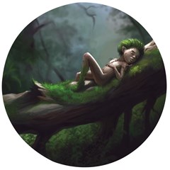 Wooden Child Resting On A Tree From Fonebook Wooden Bottle Opener (round) by 2853937