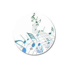 Music Notes Magnet 3  (round) by Dutashop