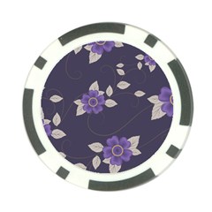 Purple Flowers Poker Chip Card Guard (10 Pack) by goljakoff